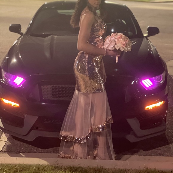 ON SALE Rose Gold Prom Dress - Picture 5 of 5